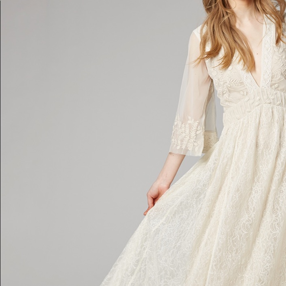 Free People Ivory Lace Maxi Dress